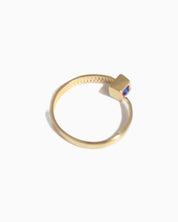 FANN! Handmade Simple gold ring Calliophis #03 with green purple Swarovski crystal