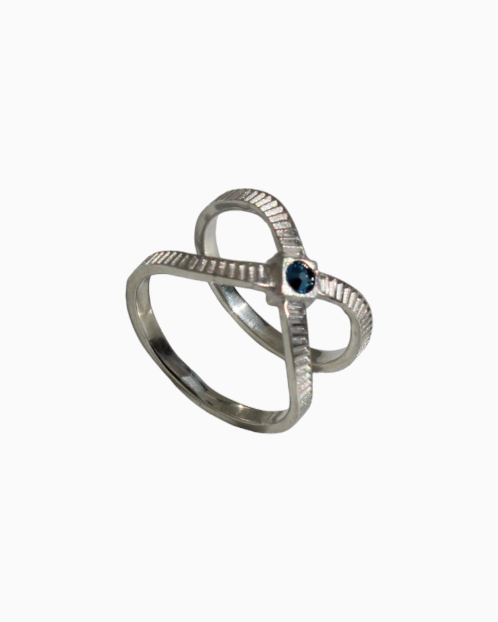 Silver Ring with blue Swarovski