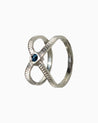 Handmade Silver Ring with blue Swarovski
