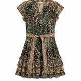 Dotted Foliage Mini Dress