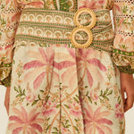 FARM Rio Palm Dream Mini Skirt in Buttercream