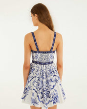 Farm Rio Off-White Porcelain Garden Buttoned Mini Dress View of the beautiful Dress.