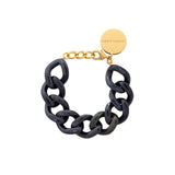 Vanessa Baroni Flat Chain Bracelet in black universe marble, product view – 99things.ch