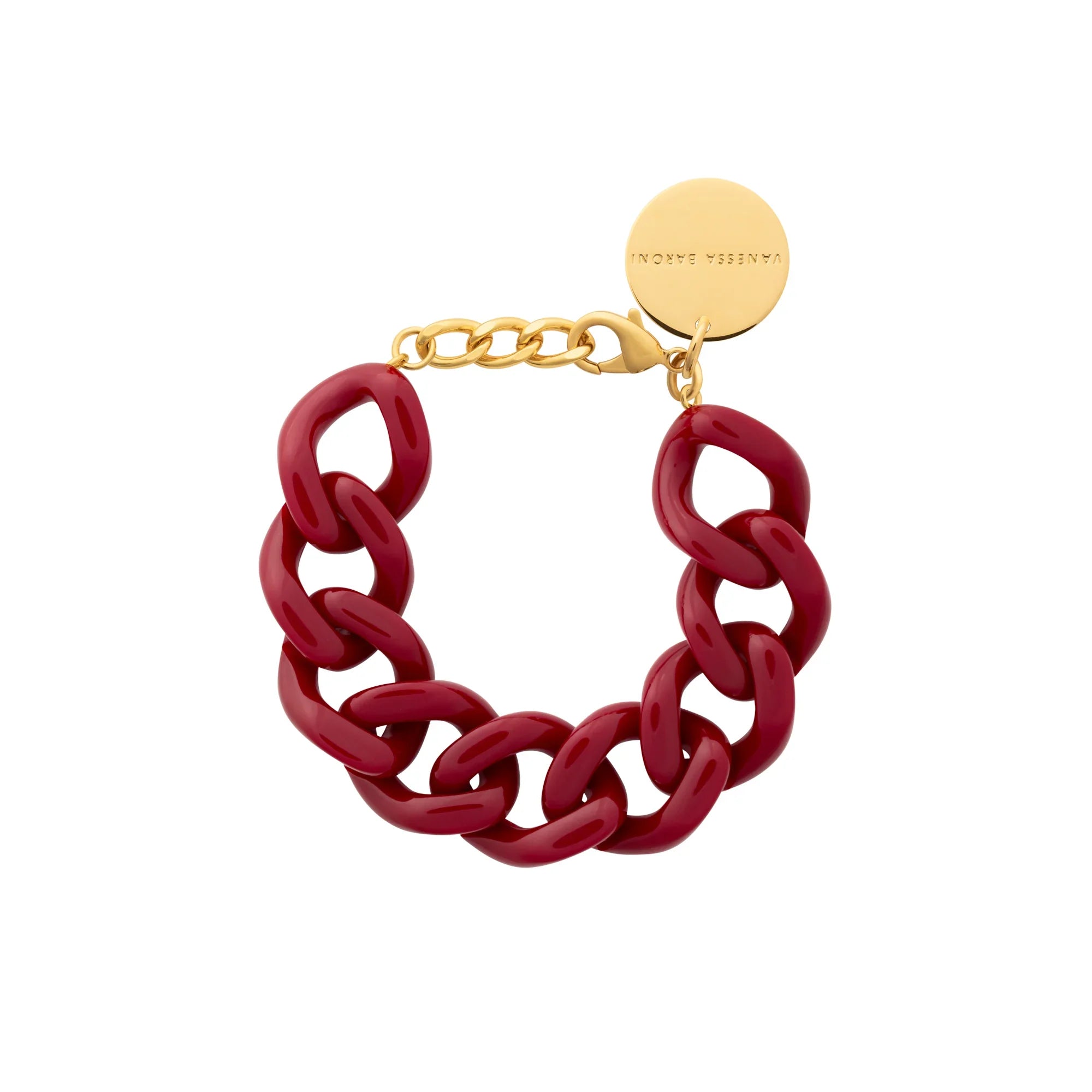 Vanessa Baroni Flat Chain Bracelet in bordeaux, product view – 99things.ch