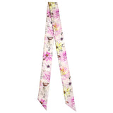 Baltea Vive le Printemps floral silk twilly scarf in rose
