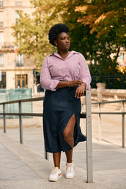 KS Vestiaire intemporel jupe longue droite fendue