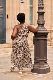 BILLIE Leopardenrock - Ausgestellte Silhouette, knöchellange Länge, hohe Taille,