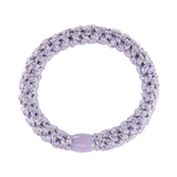 KKNEKKI lavender glitter hair elastic, front view, soft woven design