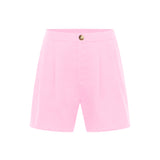 Organic Linen Shorts — Pink Orchid