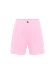 Organic Linen Shorts — Pink Orchid
