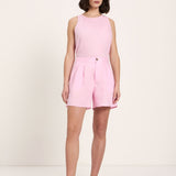 Organic Linen Shorts — Pink Orchid