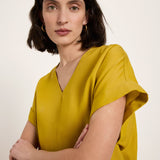 Draped V-Neck Top - Dark Kiwi