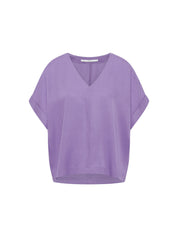 Draped V-Neck Top - Lavender