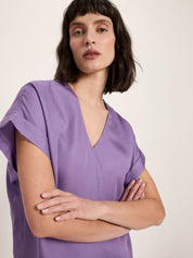 Draped V-Neck Top - Lavender