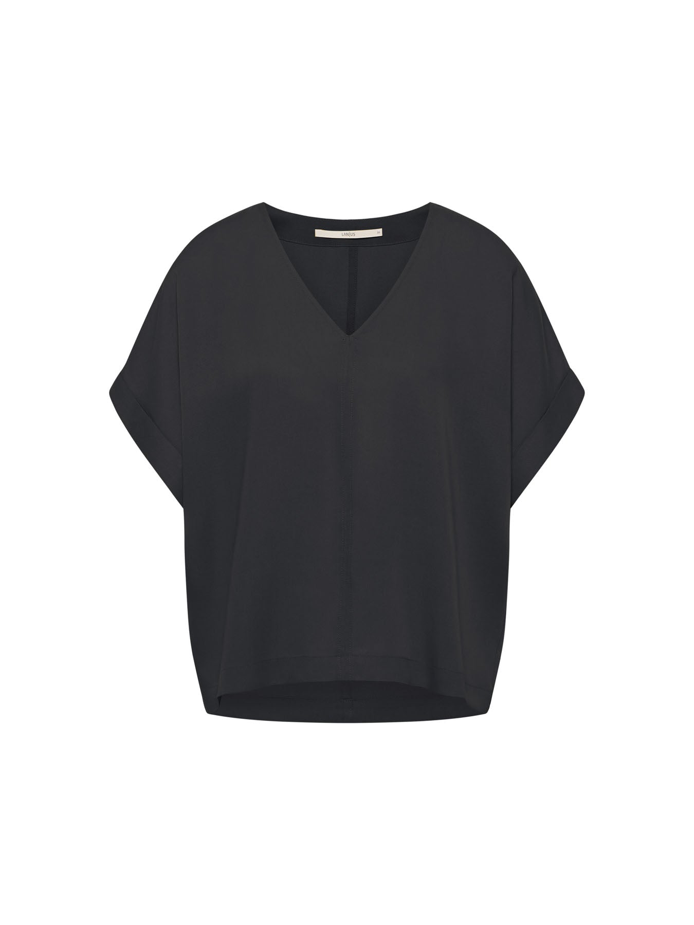 Draped V-Neck Top - Midnight Blue