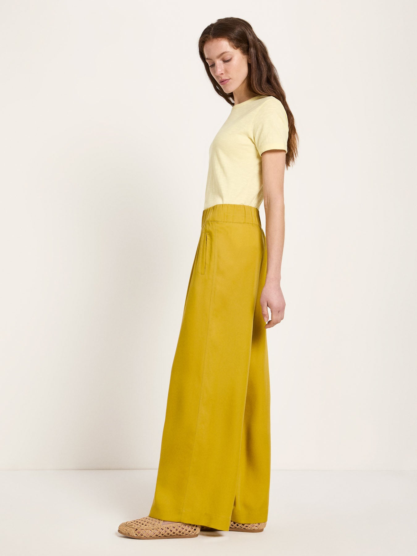 Wide-leg trousers - Dark Kiwi