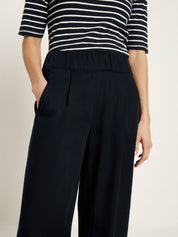 Wide-Leg Trousers - Midnight Blue