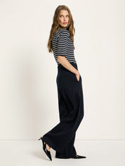 Wide-Leg Trousers - Midnight Blue