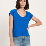 Scoop Neck Tee - Lapis Blue