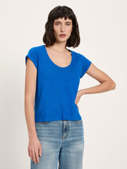 Scoop Neck Tee - Lapis Blue