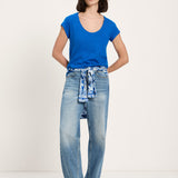 Scoop Neck Tee - Lapis Blue