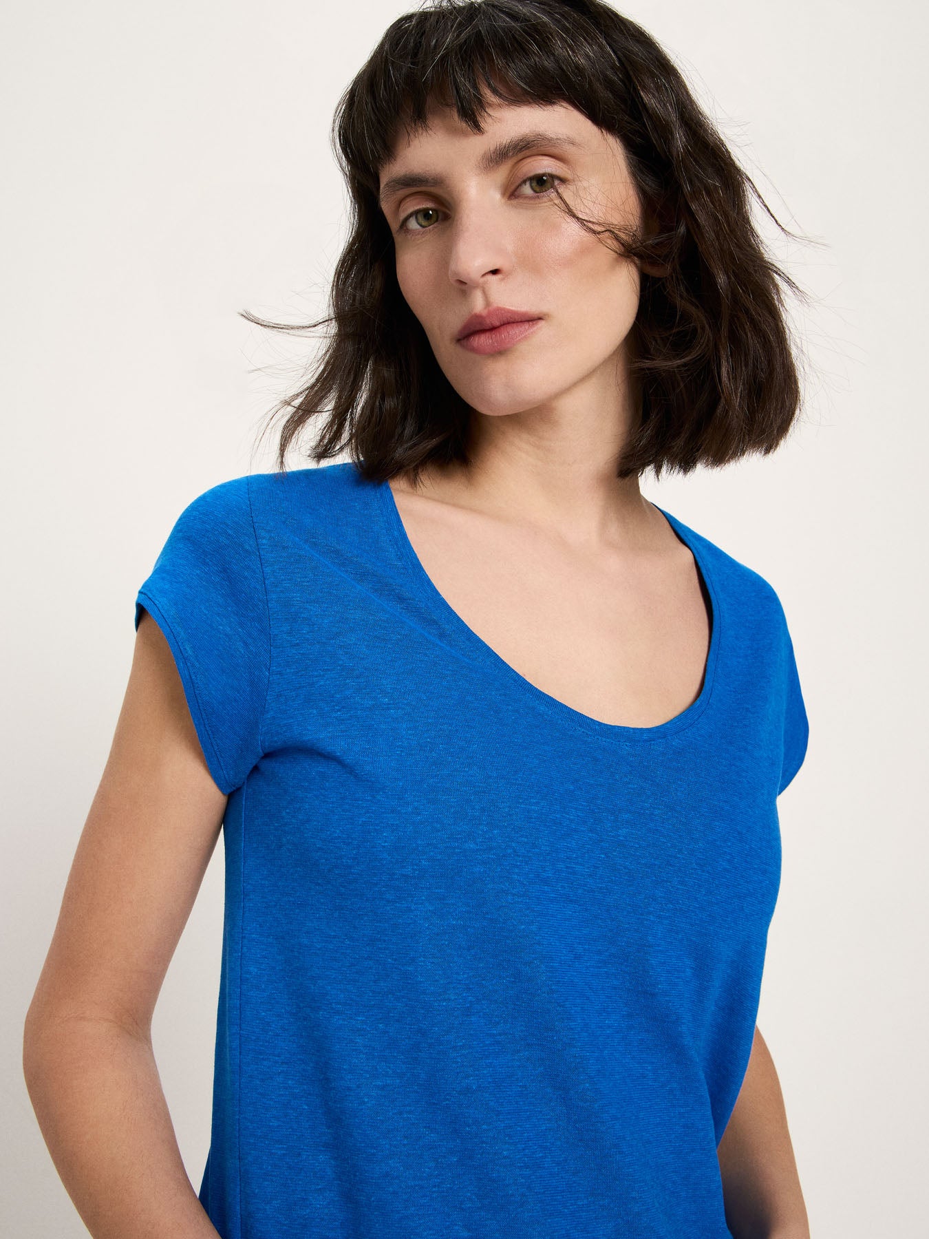 Scoop Neck Tee - Lapis Blue