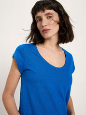 Scoop Neck Tee - Lapis Blue