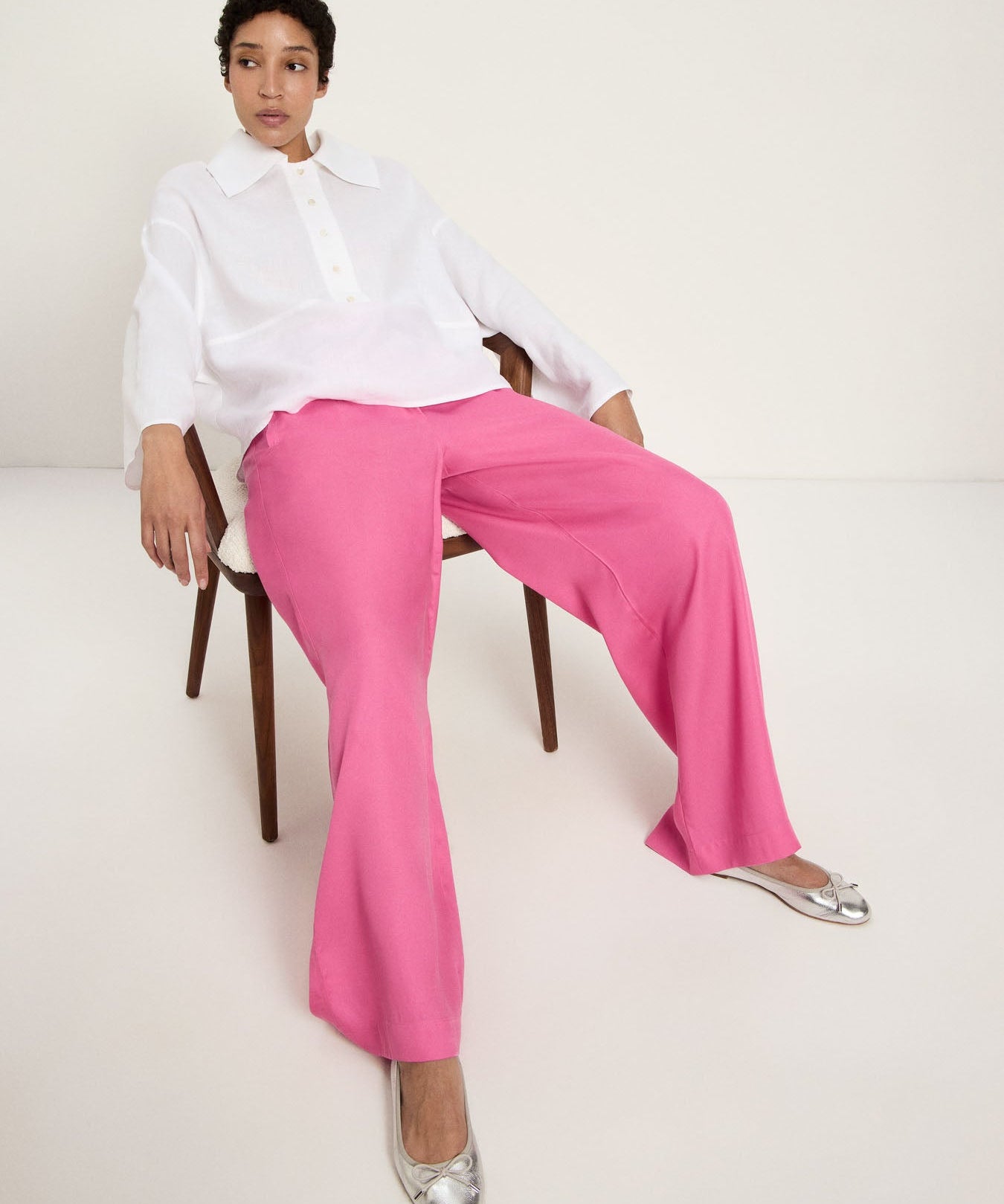 LANIUS Oversized Blouse (GOTS) in white – organic linen, 99things.ch