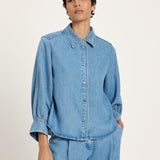 TENCEL Soft Denim Blouse - Medium Wash