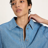 TENCEL Soft Denim Blouse - Medium Wash