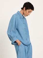 TENCEL Soft Denim Blouse - Medium Wash
