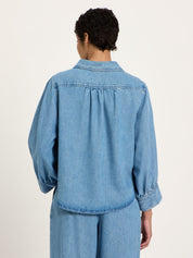 TENCEL Soft Denim Blouse - Medium Wash