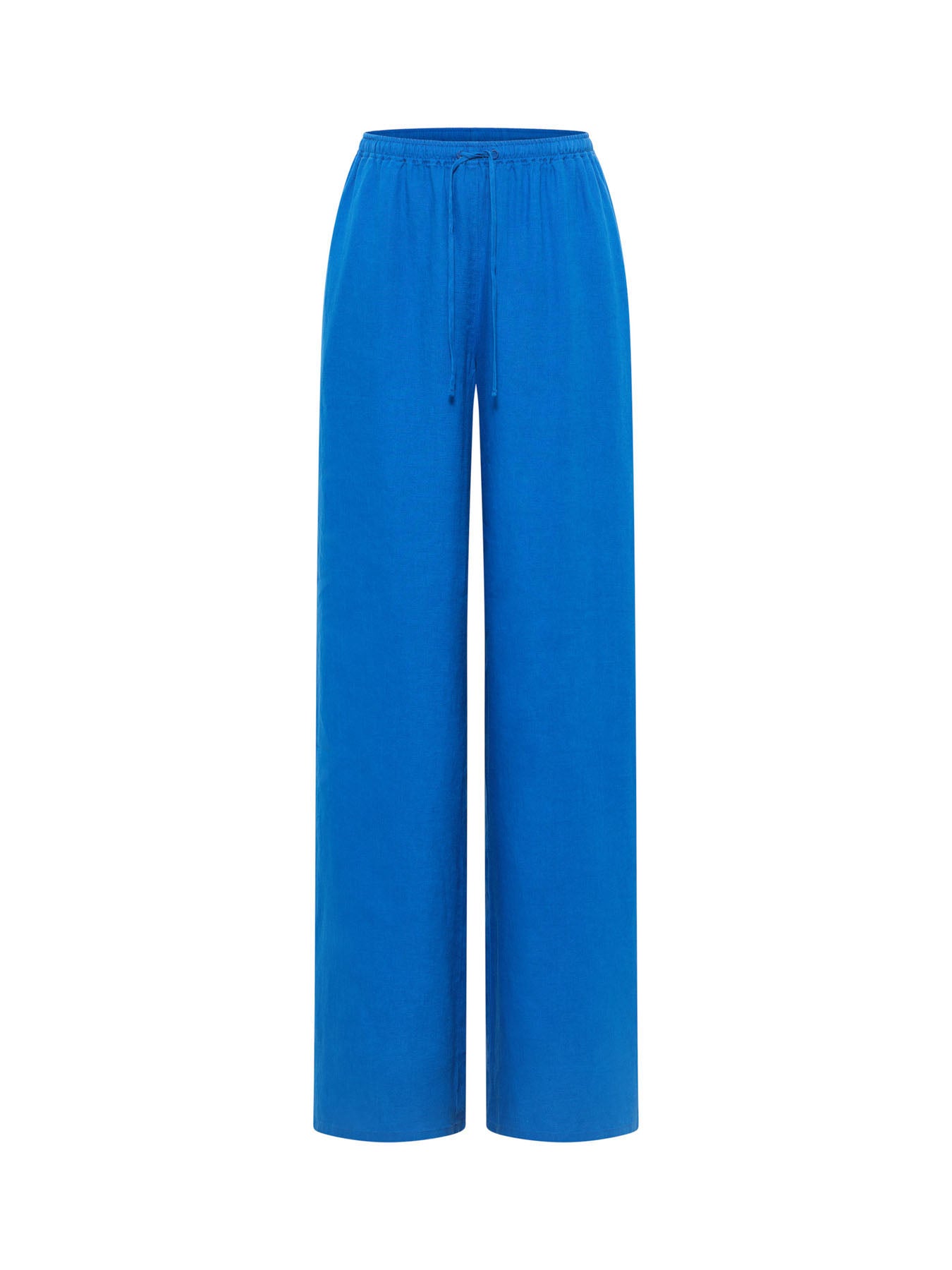 LANIUS Drawstring Trousers (GOTS) in lapis blue – organic linen, 99things.ch