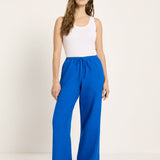 LANIUS Drawstring Trousers (GOTS) in lapis blue – organic linen, 99things.ch