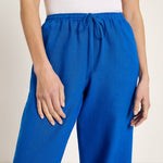LANIUS Drawstring Trousers (GOTS) in lapis blue – organic linen, 99things.ch