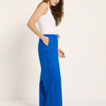 LANIUS Drawstring Trousers (GOTS) in lapis blue – organic linen, 99things.ch
