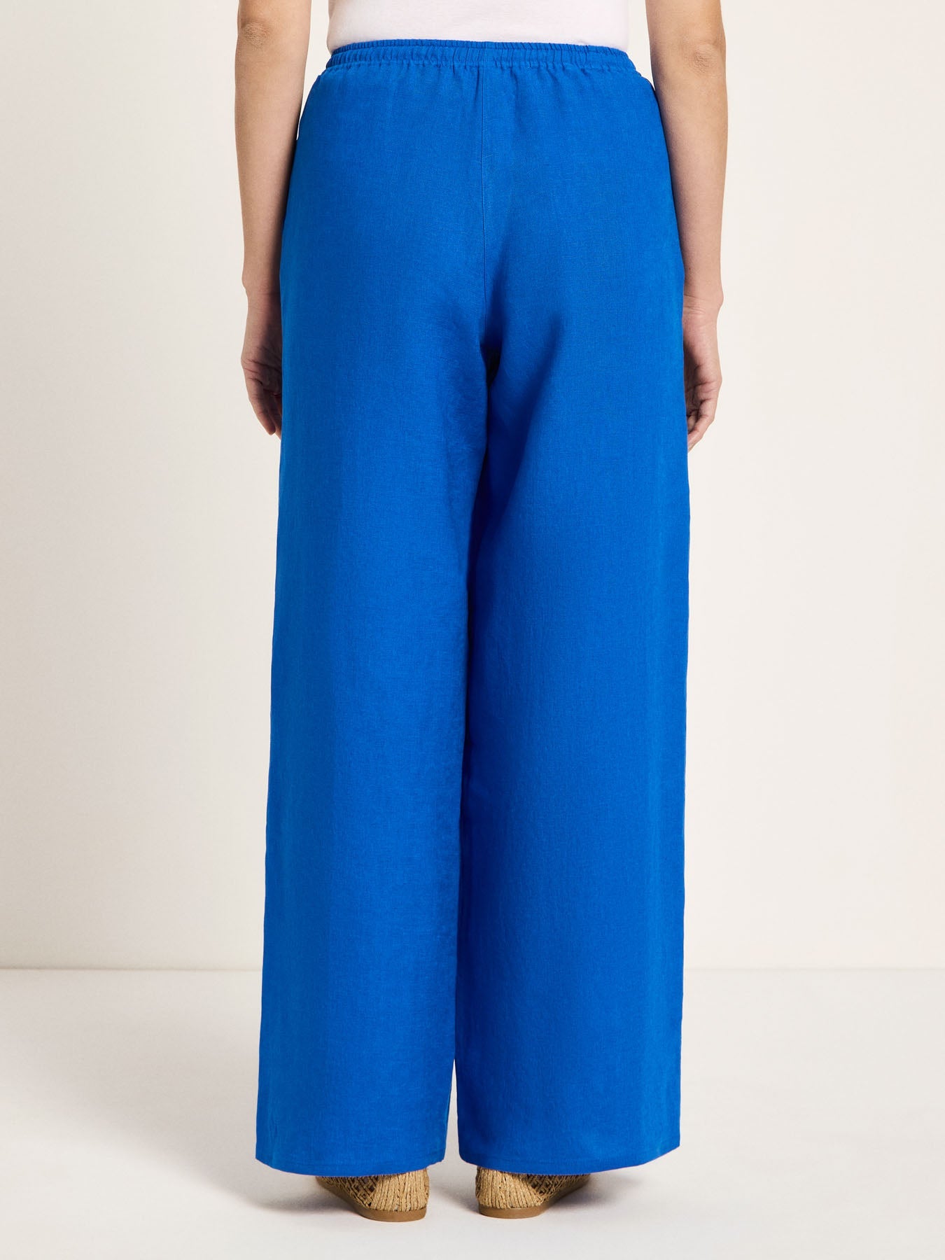 LANIUS Drawstring Trousers (GOTS) in lapis blue – organic linen, 99things.ch