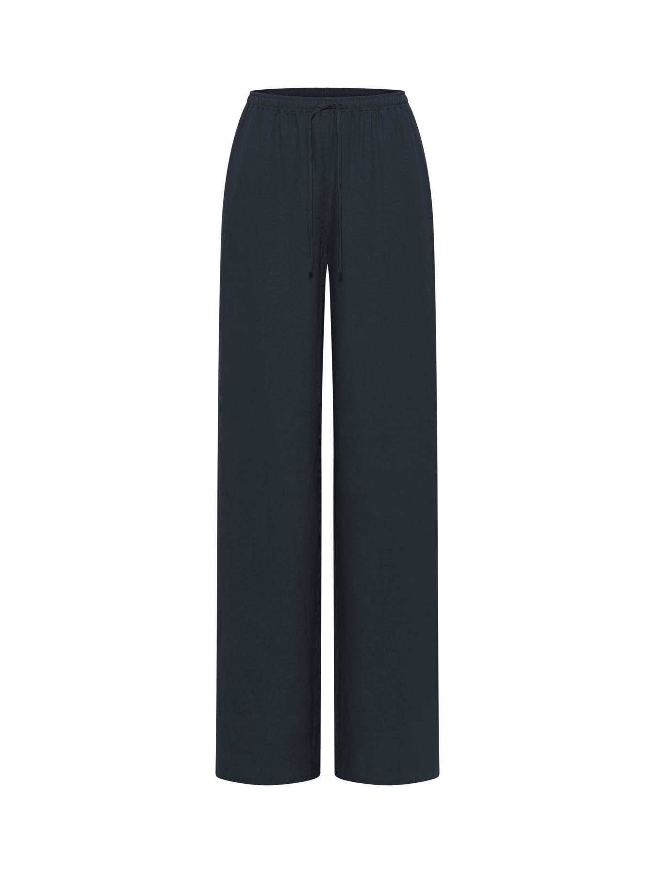 LANIUS Drawstring Trousers (GOTS) in midnight – organic linen, 99things.ch