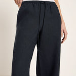 LANIUS Drawstring Trousers (GOTS) in midnight – organic linen, 99things.ch