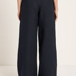 LANIUS Drawstring Trousers (GOTS) in midnight – organic linen, 99things.ch