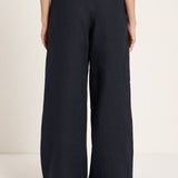 LANIUS Drawstring Trousers (GOTS) in midnight – organic linen, 99things.ch