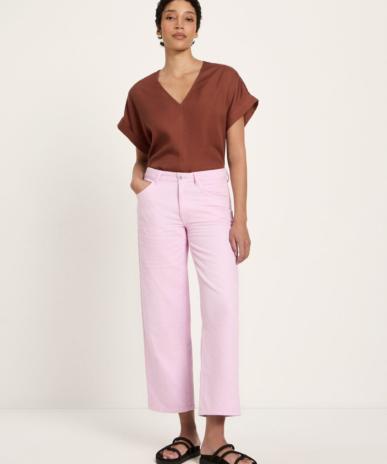 LANIUS Straight Leg Trousers (GOTS) in orchid – organic cotton, 99things.ch