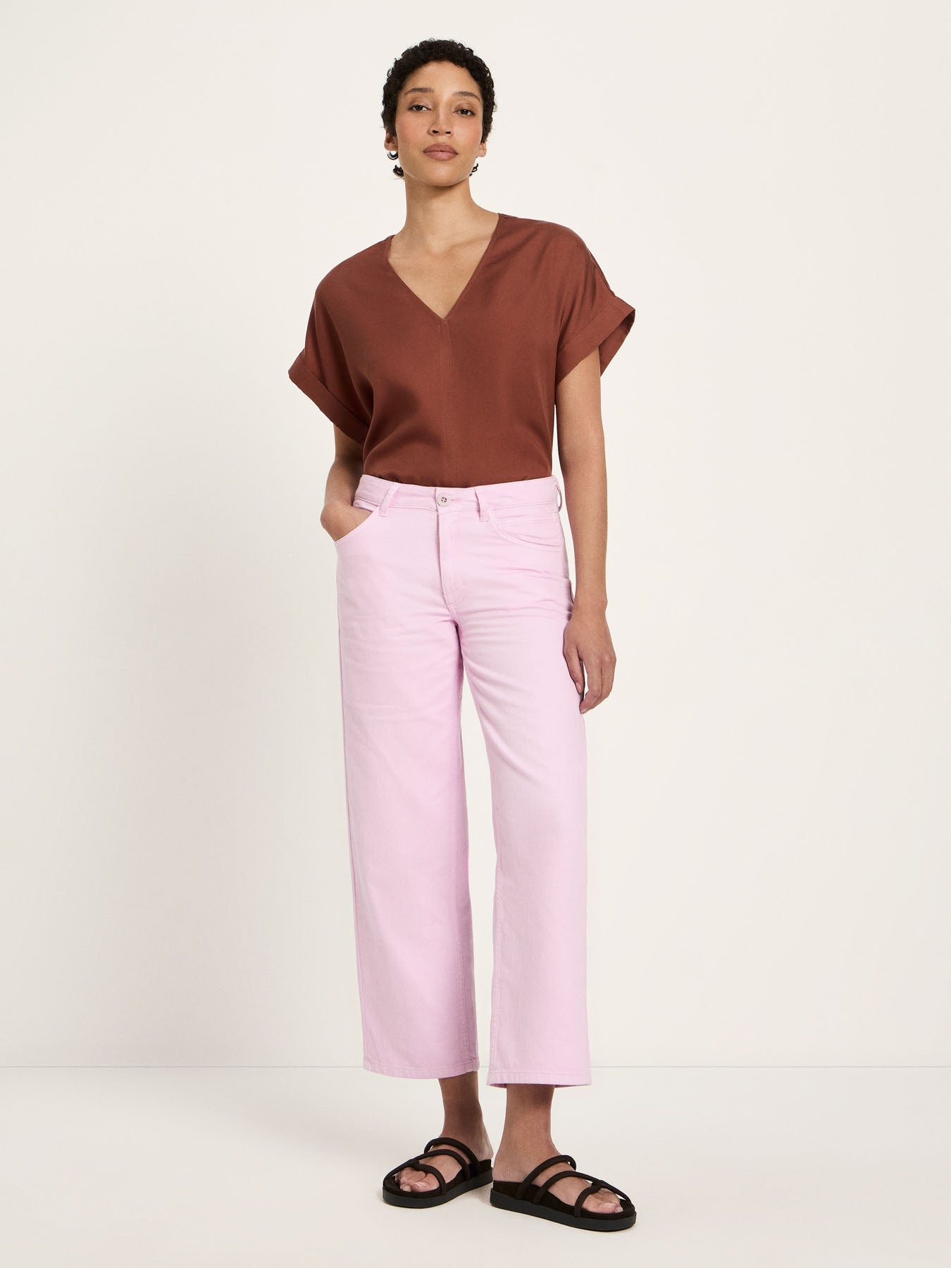 LANIUS Straight Leg Trousers (GOTS) in orchid – organic cotton, 99things.ch