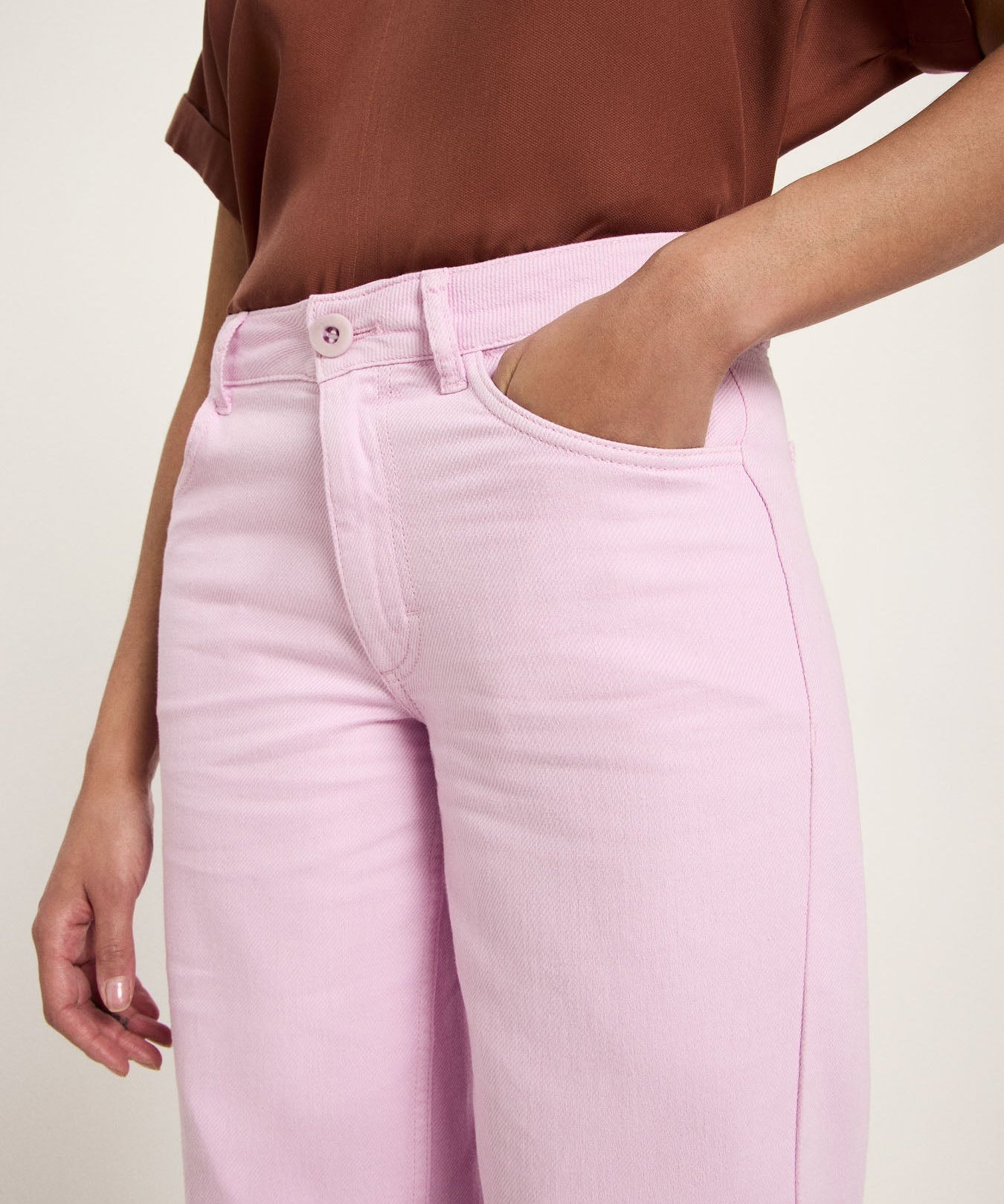 LANIUS Straight Leg Trousers (GOTS) in orchid – organic cotton, 99things.ch
