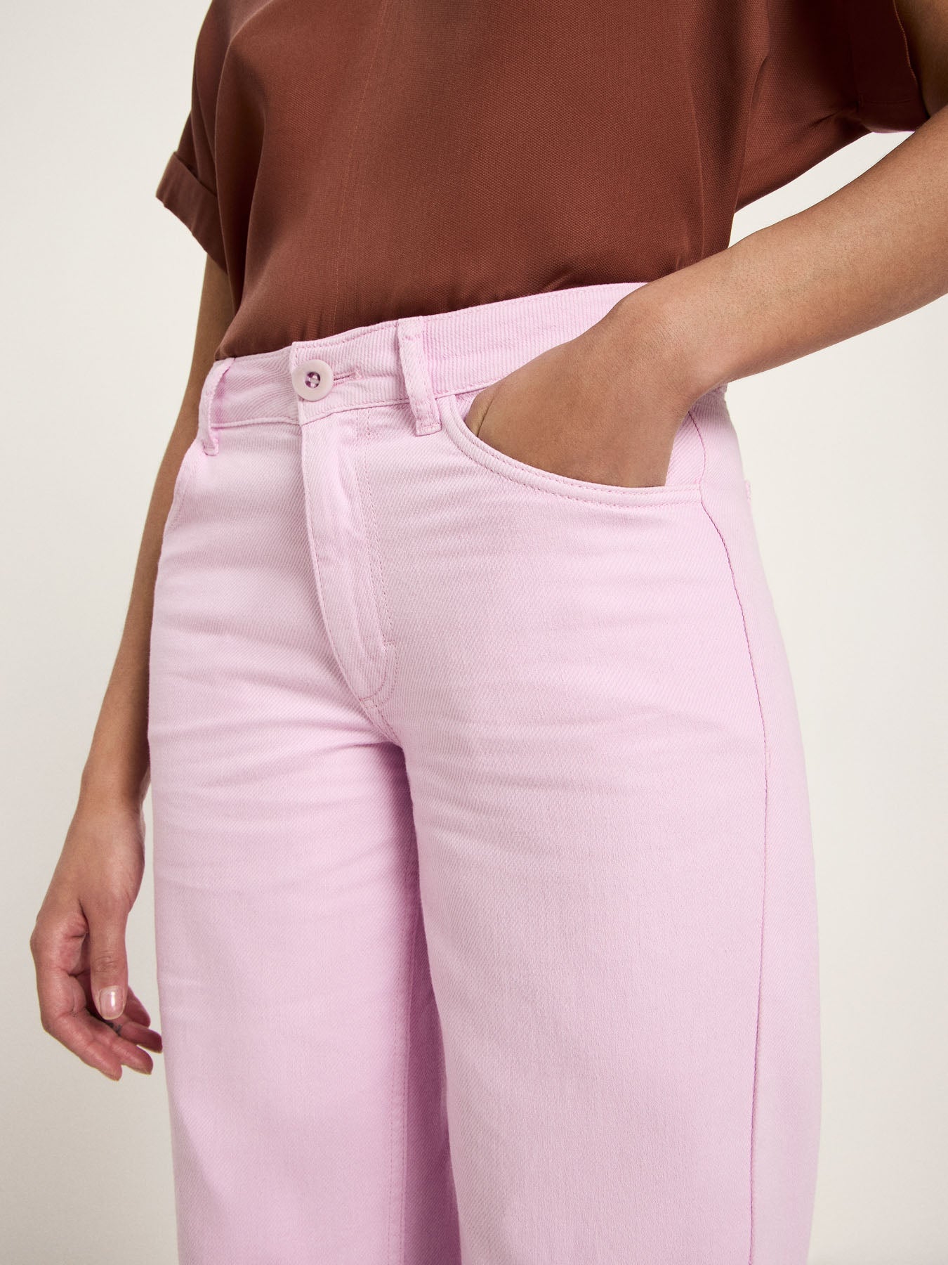 LANIUS Straight Leg Trousers (GOTS) in orchid – organic cotton, 99things.ch