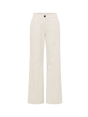 Pinstripe Marlene Trousers - Ecru & Black