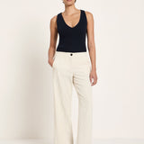 Pinstripe Marlene Trousers - Ecru & Black