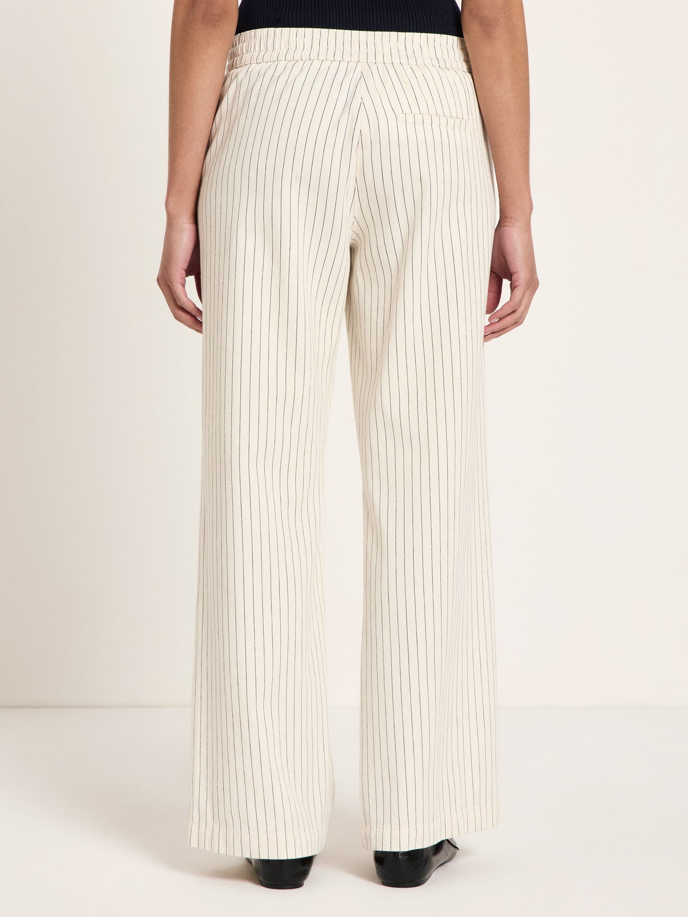 Pinstripe Marlene Trousers - Ecru & Black
