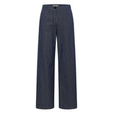 Marlene Pinstripe Trousers | Navy & White