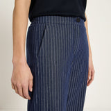 Marlene Pinstripe Trousers | Navy & White